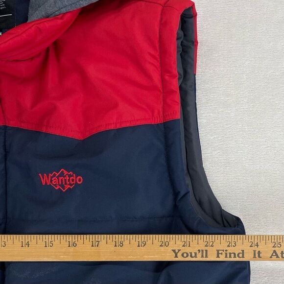 Wantdo‎ Jacket Mens XL Navy Red Retro Hooded Puffer Full Zip Vest - Picture 8 of 9